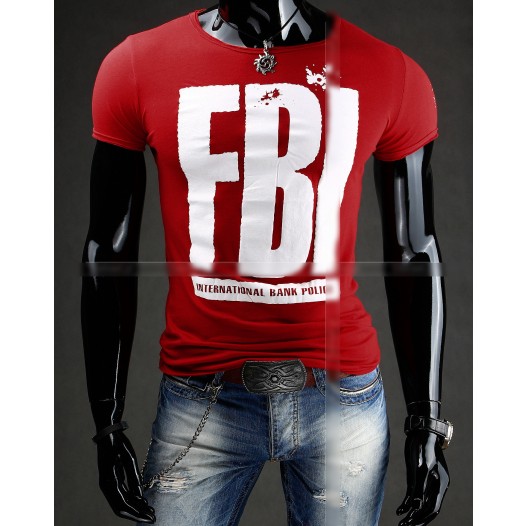 Pánské tričko - FBI, červené