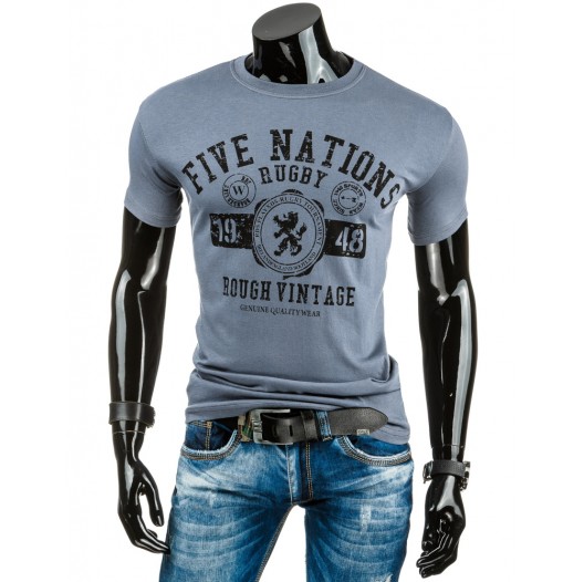  Pánské tričko - Five nations, šedé 