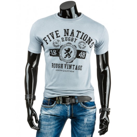 Pánské tričko - Five nations, bledě modré 