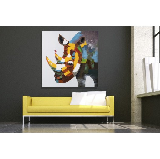 Moderní obraz na zeď - Rhino, 80 x 80 cm