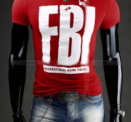 Pánské tričko - FBI, červené