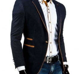 Pánské elegantní sako - Stilago, tmavě modré