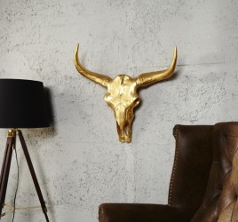 Dekorační parohy - Bull, zlaté střední