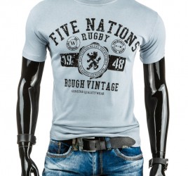 Pánské tričko - Five nations, bledě modré 