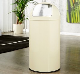 Nerezový odpadkový koš - 40L, krémový