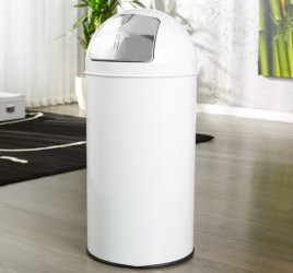 Nerezový odpadkový koš - 40L, bílý