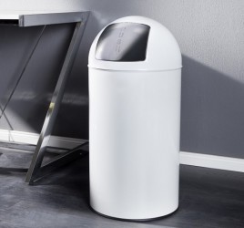 Nerezový odpadkový koš - 50L, bílý