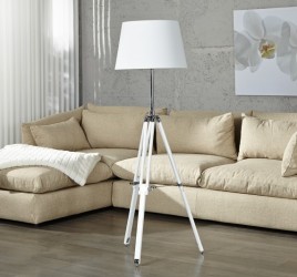 Moderní stojací lampa - Lubov, bílá
