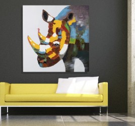 Moderní obraz na zeď - Rhino, 80 x 80 cm